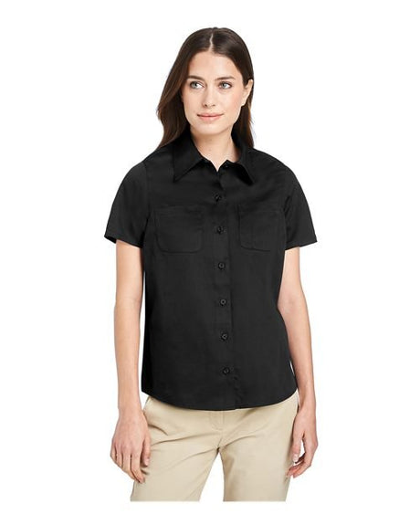 Harriton Women's Advantage IL Short Sleeve Dress Shirt - Harriton M585W Black XS