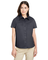 Harriton Women's Advantage IL Short Sleeve Dress Shirt - Harriton M585W Black XS