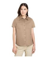 Harriton Women's Advantage IL Short Sleeve Dress Shirt - Harriton M585W Khaki XS