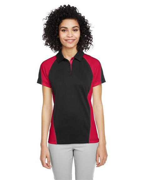 Harriton Women's Advantage Snag Protection Plus IL Colorblock Polo - Harriton M385W Black/ Red/ Dark Charcoal XS