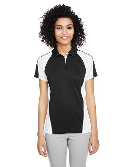 Harriton Women's Advantage Snag Protection Plus IL Colorblock Polo - Harriton M385W Black/ White/ Dark Charcoal XS