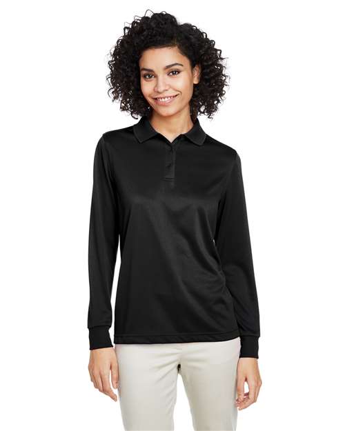 Harriton Women's Advantage Snag Protection Plus IL Long Sleeve Polo - Harriton M348LW Black XS