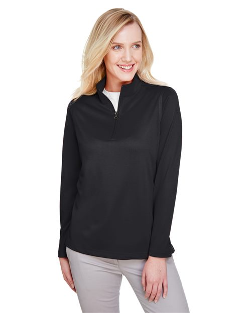 Harriton Women's Advantage Snag Protection Plus Quarter - Zip Pullover - Harriton M748W Black XS