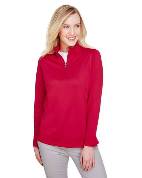 Harriton Women's Advantage Snag Protection Plus Quarter - Zip Pullover - Harriton M748W Red XS