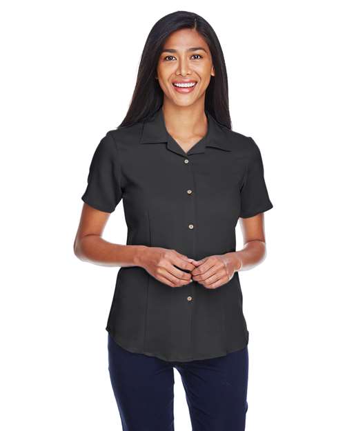 Harriton Women's Bahama Cord Camp Shirt - Harriton M570W Black S