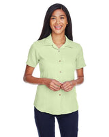 Harriton Women's Bahama Cord Camp Shirt - Harriton M570W Green Mist S
