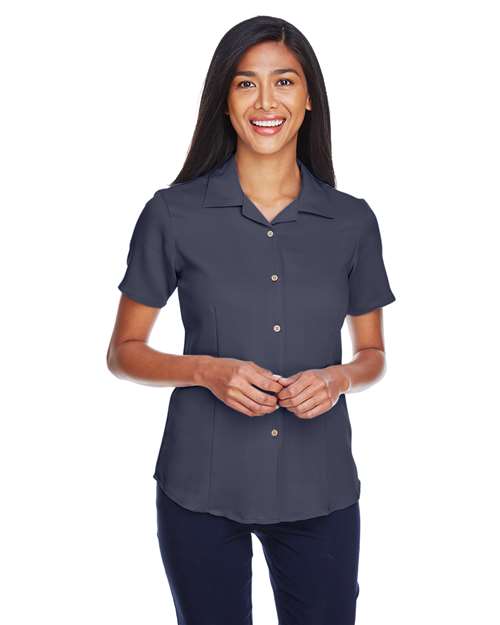 Harriton Women's Bahama Cord Camp Shirt - Harriton M570W Navy S