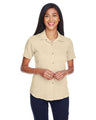 Harriton Women's Bahama Cord Camp Shirt - Harriton M570W Sand S