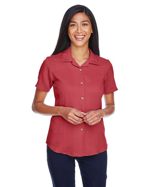 Harriton Women's Bahama Cord Camp Shirt - Harriton M570W Tile Red S