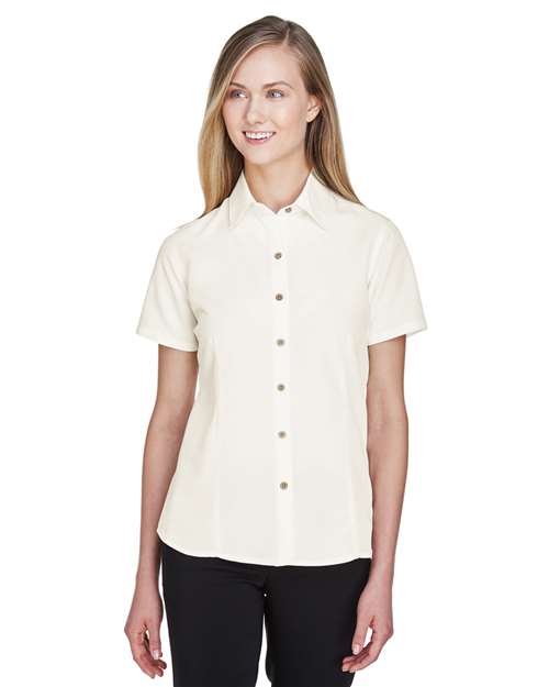 Harriton Women's Barbados Textured Camp Shirt - Harriton M560W Cream XS