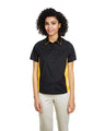 Harriton Women's Flash IL Colorblock Shirt - Harriton M586W Black/ Sunray Yellow XS