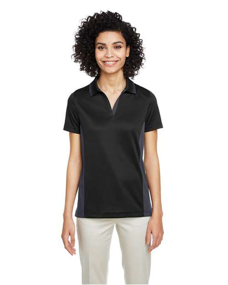 Harriton Women's Flash Snag Protection Plus IL Colorblock Polo - Harriton M386W Black/ Dark Charcoal XS