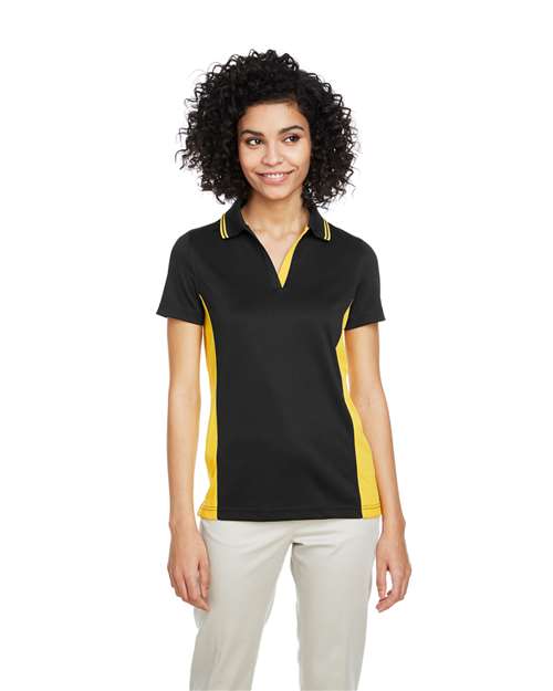 Harriton Women's Flash Snag Protection Plus IL Colorblock Polo - Harriton M386W Black/ Sunray Yellow XS