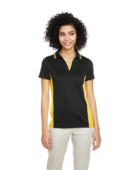 Harriton Women's Flash Snag Protection Plus IL Colorblock Polo - Harriton M386W Black/ Sunray Yellow XS