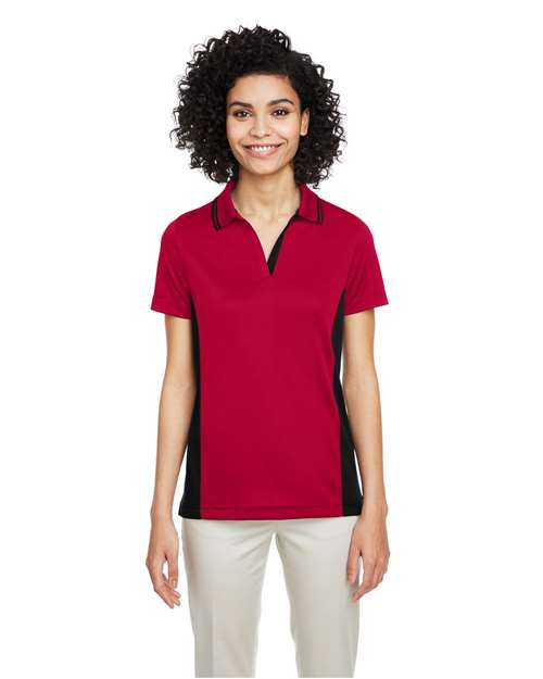 Harriton Women's Flash Snag Protection Plus IL Colorblock Polo - Harriton M386W Red/ Black XS