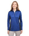 Harriton Women's Flash Snag Protection Plus IL Colorblock Quarter - Zip Pullover - Harriton M786W True Royal/ Black XS