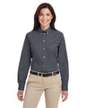 Harriton Women's Foundation Cotton Twill Shirt with Teflon - Harriton M581W Dark Charcoal XS