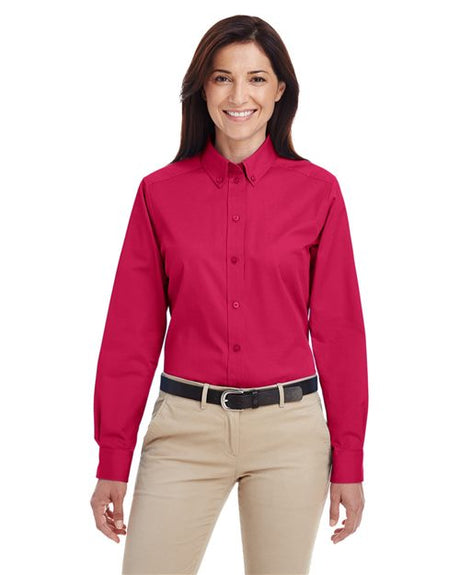 Harriton Women's Foundation Cotton Twill Shirt with Teflon - Harriton M581W Dark Charcoal XS