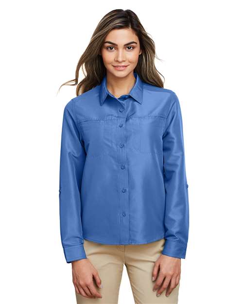 Harriton Women's Key West Performance Staff Shirt - Harriton M580LW Pool Blue XS