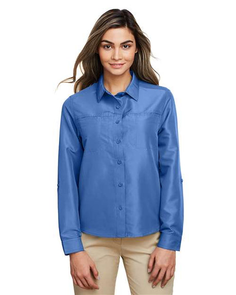 Harriton Women's Key West Performance Staff Shirt - Harriton M580LW Pool Blue XS