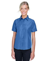Harriton Women's Key West Short Sleeve Performance Staff Shirt - Harriton M580W Pool Blue XS