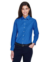 Harriton Women's Long Sleeve Oxford Dress Shirt - Harriton M600W French Blue XS