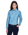 Harriton Women's Long Sleeve Oxford Dress Shirt - Harriton M600W Light Blue XS