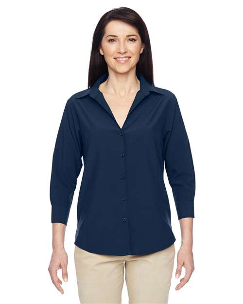 Harriton Women's Paradise Three - Quarter Pullover Sleeve Performance Shirt - Harriton M610W Navy XS