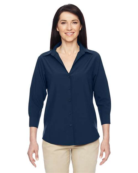 Harriton Women's Paradise Three - Quarter Pullover Sleeve Performance Shirt - Harriton M610W Navy XS