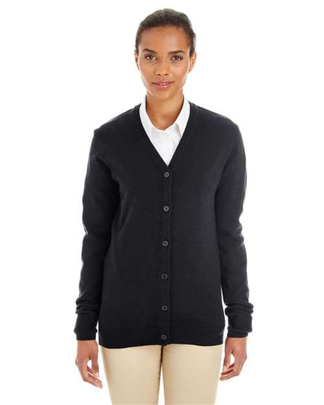 Harriton Women's Pilbloc V - Neck Button Cardigan Sweater - Harriton M425W Black XS