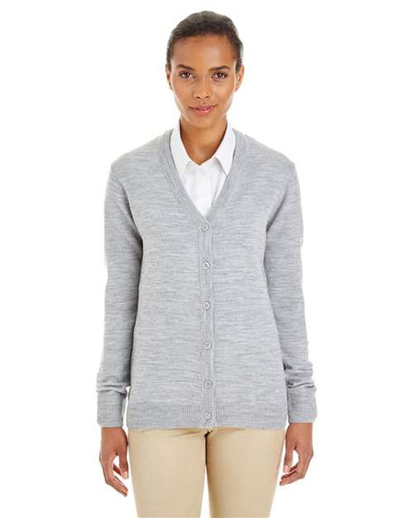 Harriton Women's Pilbloc V - Neck Button Cardigan Sweater - Harriton M425W Grey Heather XS