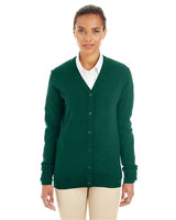Harriton Women's Pilbloc V - Neck Button Cardigan Sweater - Harriton M425W Hunter XS