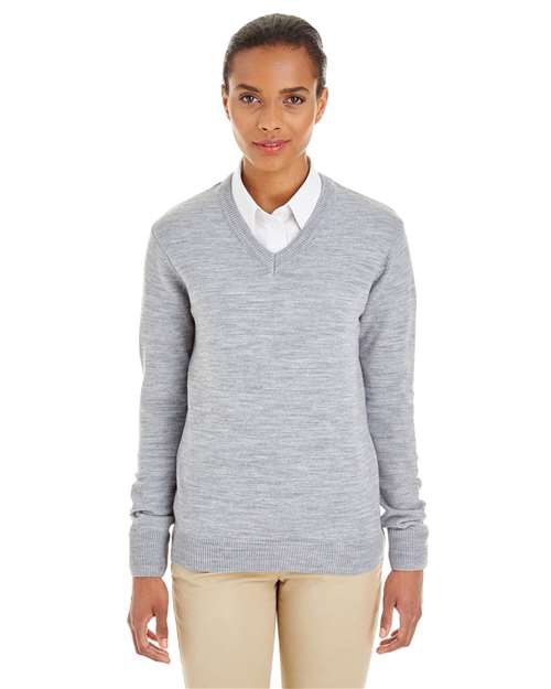 Harriton Women's Pilbloc V - Neck Sweater - Harriton M420W Grey Heather XS