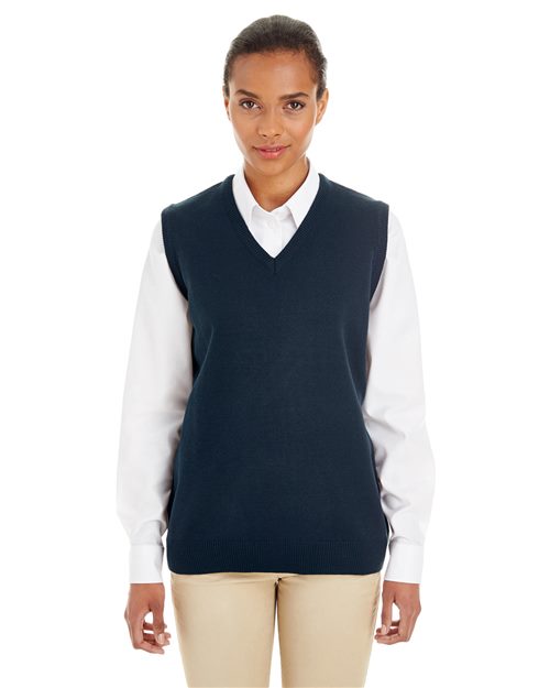 Harriton Women's Pilbloc™ V - Neck Sweater Vest - Harriton M415W Black XS