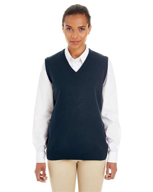 Harriton Women's Pilbloc™ V - Neck Sweater Vest - Harriton M415W Dark Navy XS