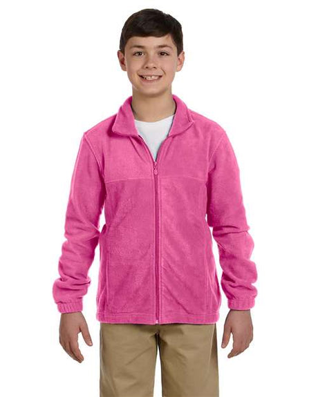 Harriton Youth Full - Zip Fleece - Harriton M990Y Charity Pink S