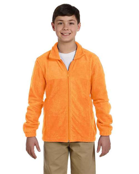 Harriton Youth Full - Zip Fleece - Harriton M990Y Safety Orange S