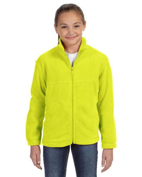 Harriton Youth Full - Zip Fleece - Harriton M990Y Safety Yellow S