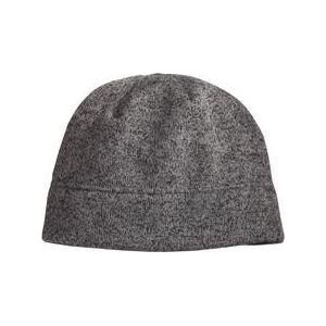 Heathered Knit Beanie. C917. Grey Heather/Black Beanies