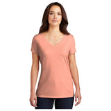 District® Women’s Perfect Tri® V-Neck Tee DM1350L - Heathered Dusty Peach Women's District Heathered Dusty Peach X-Small