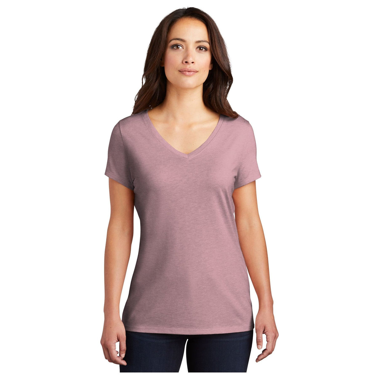 District® Women’s Perfect Tri® V-Neck Tee DM1350L - Heathered Lavender Women's District Heathered Lavender X-Small