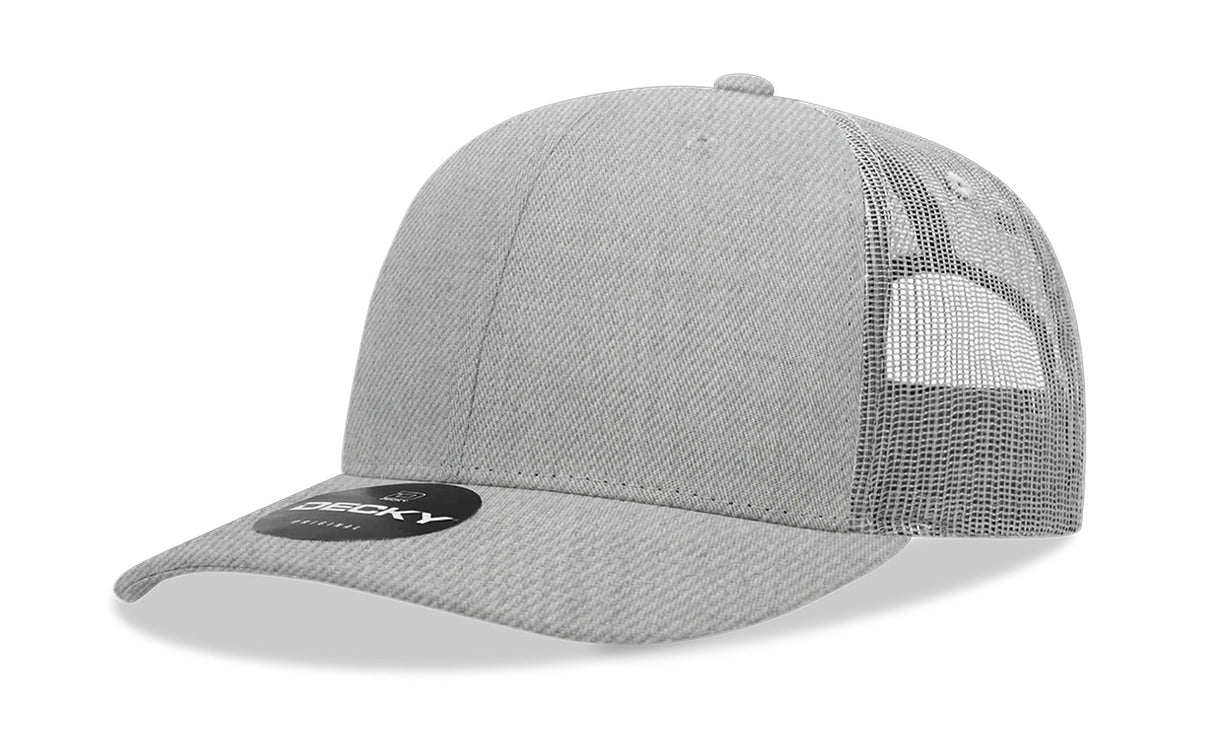 Decky 6 Panel Mid Profile Structured Cotton Blend Trucker | Decky 6021