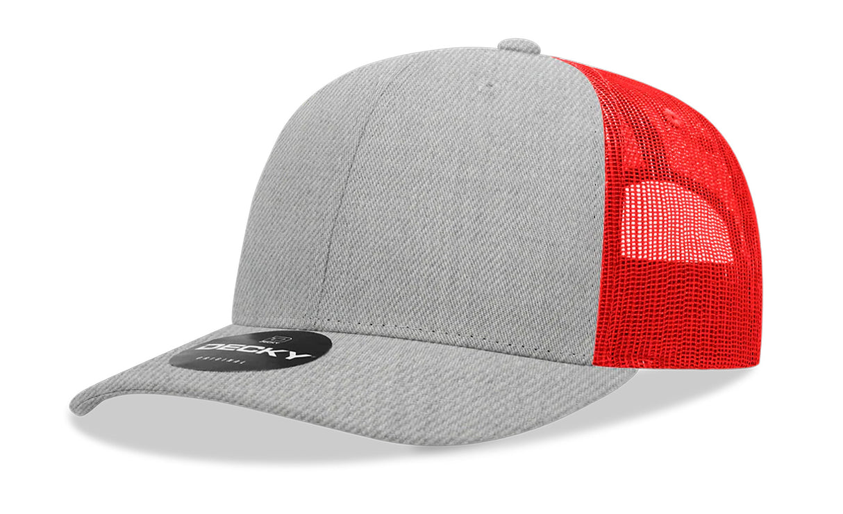 Decky 6 Panel Mid Profile Structured Cotton Blend Trucker | Decky 6021