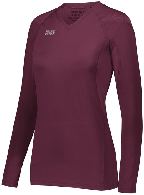 HighFive Girls TruHit Long Sleeve Jersey 342213 MAROON (HLW) S