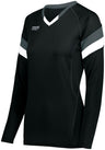 HighFive Girls TruHit Tri - Color Long Sleeve Jersey 342243 BLACK/GRAPHITE/WHITE S