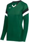 HighFive Girls TruHit Tri - Color Long Sleeve Jersey 342243 DARK GREEN/BLACK/WHITE S