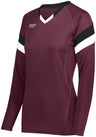 HighFive Girls TruHit Tri - Color Long Sleeve Jersey 342243 MAROON/BLACK/WHITE S