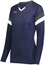 HighFive Girls TruHit Tri - Color Long Sleeve Jersey 342243 NAVY/GRAPHITE/WHITE S