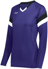 HighFive Girls TruHit Tri - Color Long Sleeve Jersey 342243 PURPLE/BLACK/WHITE S