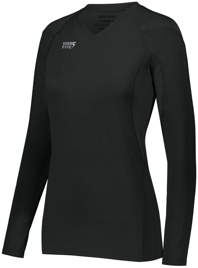 HighFive Ladies TruHit Long Sleeve Jersey 342212 BLACK S